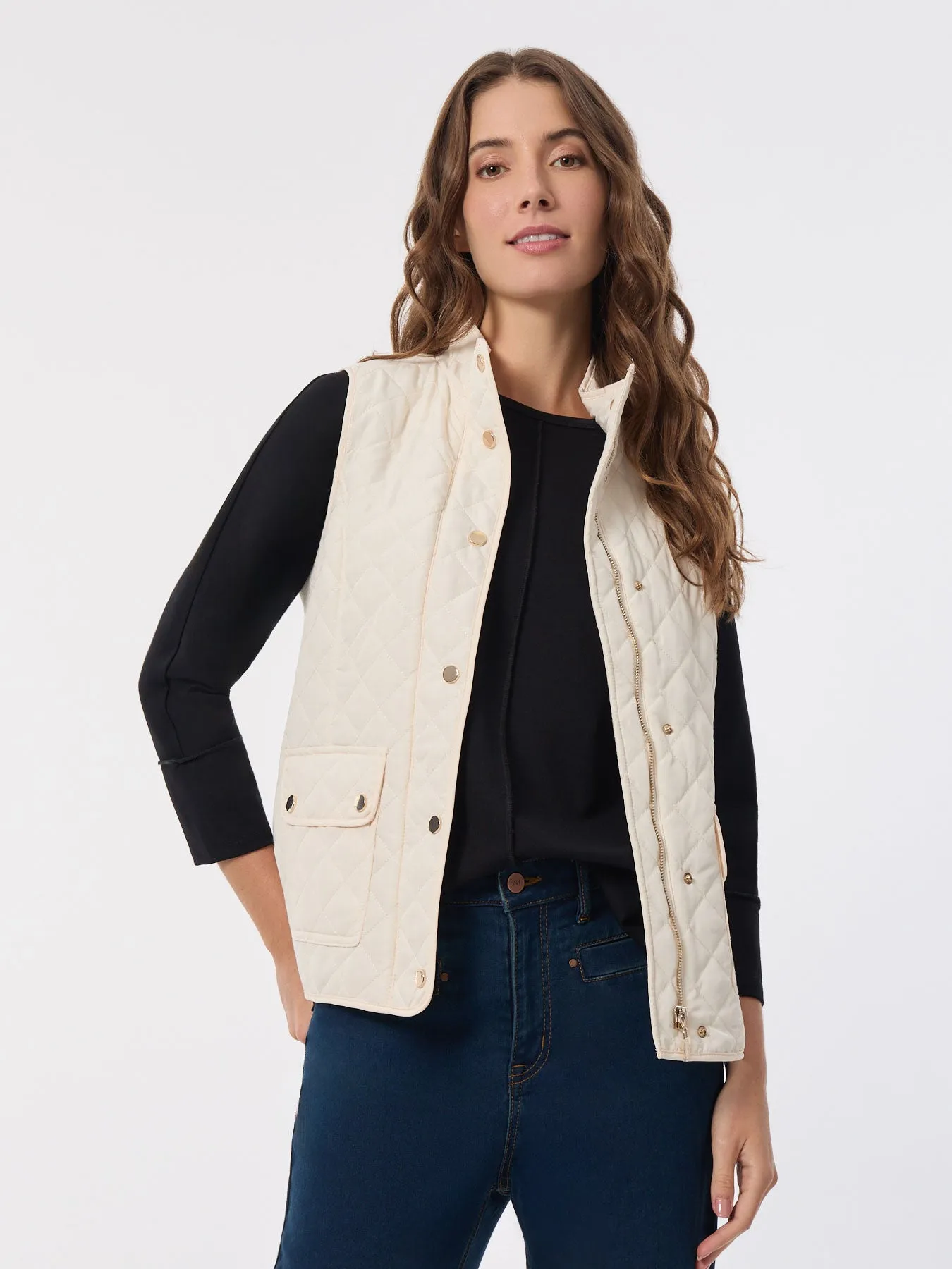 Zip-Front Quilted Vest