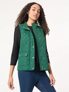 Zip-Front Quilted Vest