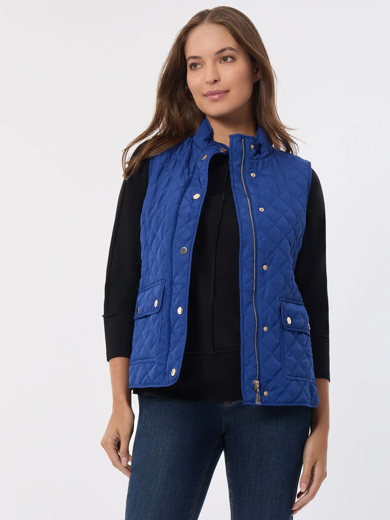 Zip-Front Quilted Vest